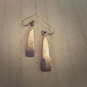 Hammered Sterling Silver Drop Earrings